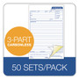TOPS Job Work Order, Three-Part Carbonless, 5.66 x 8.63, 50 Forms Total