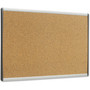 Quartet ARC Frame Cubicle Board, Cork Bulletin, 30" x 18", Tan Surface, Satin Aluminum Frame