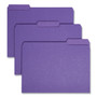 Smead Interior File Folders, 1/3-Cut Tabs: Assorted, Letter Size, 0.75" Expansion, Purple, 100/Box
