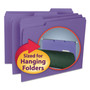 Smead Interior File Folders, 1/3-Cut Tabs: Assorted, Letter Size, 0.75" Expansion, Purple, 100/Box