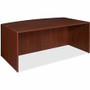 Lorell Essentials Series Bowfront Desk Shell - 29.5" Height x 70.9" Width x 41.4" Depth x 1" Thickness - Finish: Laminate, Mahogany - Grommet, Modesty Panel, Durable, Adjustable Feet