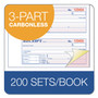 Adams Multipart Money/Rent Receipt Book, Casebound (Hard Cover), Three-Part Carbonless, 7 x 2.75, 4 Forms/Sheet, 200 Forms Total