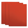 Universal Two-Pocket Plastic Folders, 100-Sheet Capacity, 11 x 8.5, Red, 10/Pack