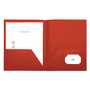 Universal Two-Pocket Plastic Folders, 100-Sheet Capacity, 11 x 8.5, Red, 10/Pack