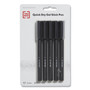 TRU RED Quick Dry Gel Pen, Stick, Fine 0.5 mm, Black Ink, Black Barrel, 5/Pack