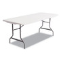 Alera Resin Rectangular Folding Table, Square Edge, 72w x 30d x 29h, Platinum (ALE65600) View Product Image