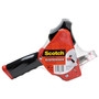 Scotch Pistol Grip Packaging Tape Dispenser, 3" Core, For Rolls Up to 2" x 60 yds, Red