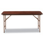 Alera Wood Folding Table, Rectangular, 59.88w x 17.75d x 29.13h, Mahogany (ALEFT726018MY) View Product Image