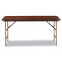Alera Wood Folding Table, Rectangular, 59.88w x 17.75d x 29.13h, Mahogany (ALEFT726018MY) View Product Image