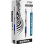 Zebra F-301 Ballpoint Pen, Retractable, Fine 0.7 mm, Blue Ink, Stainless Steel/Blue Barrel