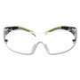 3M SecureFIt Protective Eyewear, 400 Series, Green Plastic Frame, Clear Polycarbonate Lens (MMMSF401AF) View Product Image