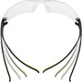 3M SecureFIt Protective Eyewear, 400 Series, Green Plastic Frame, Clear Polycarbonate Lens