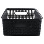 Advantus Plastic Weave Bins - 4.75" Height x 10.50" Width x 13.25" Depth - Desktop - Secure Grip - Black - Plastic