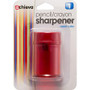 Officemate Double Barrel Pencil/Crayon Sharpener - 2 Hole(s) - 2.1" Height x 1.4" Width x 1.4" Depth - Translucent Red - (OIC30240BX)