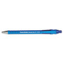 Paper Mate FlexGrip Ultra Recycled Ballpoint Pen, Retractable, Fine 0.8 mm, Blue Ink, Black/Blue Barrel, Dozen