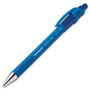 Paper Mate FlexGrip Ultra Recycled Ballpoint Pen, Retractable, Fine 0.8 mm, Blue Ink, Black/Blue Barrel, Dozen