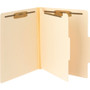 Smead Four-Section Top Tab Classification Folders, 2" Expansion, 1 Divider, 4 Fasteners, Letter Size, Manila, 10/Box