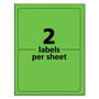 Avery High-Visibility Permanent Laser ID Labels, 5.5 x 8.5, Neon Green, 200/Box (AVE5952) View Product Image