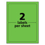 Avery High-Visibility Permanent Laser ID Labels, 5.5 x 8.5, Neon Green, 200/Box