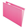Pendaflex Colored Reinforced Hanging Folders, Legal Size, 1/5-Cut Tabs, Pink, 25/Box