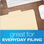 Pendaflex Manila File Folders, 1/3-Cut Tabs: Center Position, Letter Size, 0.75" Expansion, Manila, 100/Box