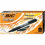 BIC SoftFeel Retractable Ball Pens - Medium Pen Point - Retractable - Black Ink - Black Rubber Barrel