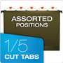 Pendaflex Standard Green Hanging Folders, Letter Size, 1/5-Cut Tabs, Standard Green, 25/Box