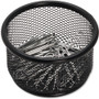 Lorell Mesh Wire Pencil Cup Holder - 3.8" Height x 2.1" Width - Steel - Black