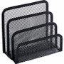 Lorell Mesh Vertical Desktop File Sorter - 4 Divider(s) - 5.63" Height x 5.25" Width x 3.13" Depth - Black - Steel