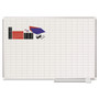 MasterVision Gridded Magnetic Steel Dry Erase Planning Board with Accessories, 1 x 2 Grid, 48 x 36, White Surface, Silver Aluminum Frame