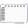 MasterVision Gridded Magnetic Steel Dry Erase Planning Board with Accessories, 1 x 2 Grid, 48 x 36, White Surface, Silver Aluminum Frame (BVCMA0592830A) View Product Image