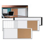 MasterVision Cubicle Workstation Dry Erase Board, Combo Magnetic Dry Erase/Bulletin, 48" x 18", Tan/White Surface, Satin Aluminum Frame