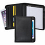 Samsill Letter Pad Folio - 8 1/2" x 11" - 6 Exterior, Internal Pocket(s) - Vinyl, Polyvinyl Chloride (PVC) - Black - Tablet Pocket, Zipper Closure, Wrap-around