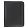 Samsill Letter Pad Folio - 8 1/2" x 11" - 6 Exterior, Internal Pocket(s) - Vinyl, Polyvinyl Chloride (PVC) - Black - Tablet Pocket, Zipper Closure, Wrap-around