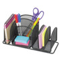 Safco Deluxe Organizer, 6 Compartments, Steel, 12.5 x 5.25 x 5.25, Black