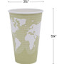 Eco-Products World Art Renewable and Compostable Hot Cups, 16 oz, Paper, Tan, 50/Pack, 20 Packs/Carton