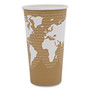 Eco-Products World Art Renewable and Compostable Hot Cups, 20 oz, Paper, Brown/White, 50/Pack, 20 Packs/Carton