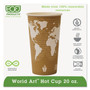 Eco-Products World Art Renewable and Compostable Hot Cups, 20 oz, Paper, Brown/White, 50/Pack, 20 Packs/Carton