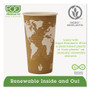 Eco-Products World Art Renewable and Compostable Hot Cups, 20 oz, Paper, Brown/White, 50/Pack, 20 Packs/Carton