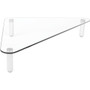 Kantek Glass Corner Monitor Riser/Desk Shelf - 40 lb Load Capacity - 3.25" Height x 19.70" Width - Tempered Glass