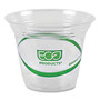Eco-Products GreenStripe Renewable and Compostable Cold Cups, 9 oz, Plastic, Clear, 50/Pack, 20 Packs/Carton