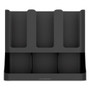 Mind Reader Flume Six-Section Upright Coffee Condiment/Cup Organizer, 11.5 x 6.5 x 15, Black