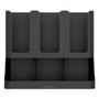 Mind Reader Flume Six-Section Upright Coffee Condiment/Cup Organizer, 11.5 x 6.5 x 15, Black