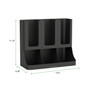 Mind Reader Flume Six-Section Upright Coffee Condiment/Cup Organizer, 11.5 x 6.5 x 15, Black