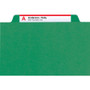 Smead Six-Section Pressboard Top Tab Classification Folders, Six SafeSHIELD Fasteners, 2 Dividers, Legal Size, Green, 10/Box