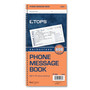 TOPS Spiralbound Message Book, Two-Part Carbonless, 5 x 2.75, 4 Forms/Sheet, 400 Forms Total