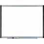 Lorell Signature Series Magnetic Dry-erase Markerboard - 48" (4 ft) Width x 36" (3 ft) Height - Porcelain Surface - Silver, Ebony Frame - Magnetic - Grid Pattern