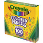 Crayola Long-Length Colored Pencil Set, 3.3 mm, 2B, Assorted Lead and Barrel Colors, 100/Pack