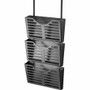 Lorell Hanging Triple Pocket File Set - 3 Pocket(s) - 30% Recycled - Black - Plastic