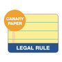 TOPS "The Legal Pad" Glue Top Pads, Wide/Legal Rule, 50 Canary-Yellow 8.5 x 11 Sheets, 12/Pack (TOP7522) View Product Image